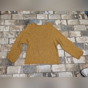 Hem & Thread Mustard Yellow Knit Sweater - Women’s Small - Soft & Cozy